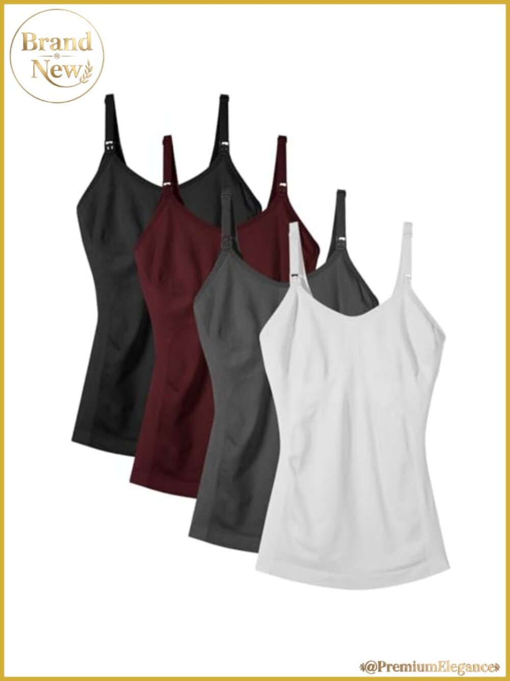 Maternity Nursing Tank Tops with Built in Bra 4Pack Wirefree Seamless